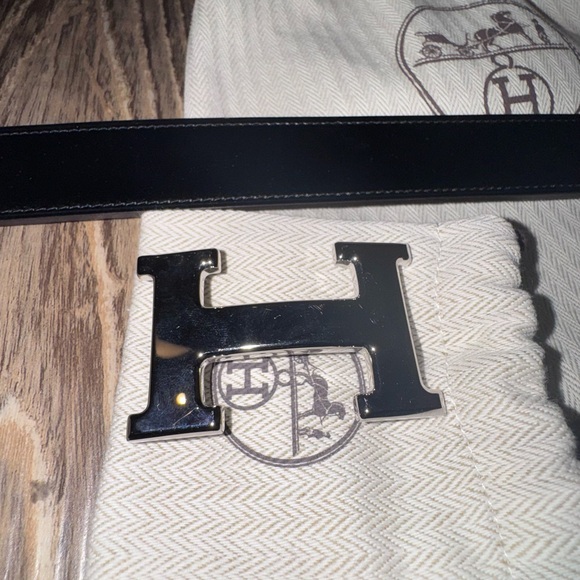 Authentic Hermes Reversible Belt and Palladium H Buckle (PHW) main image 14